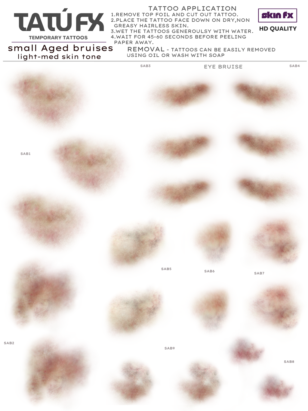 Bruising - Aged Small Size, Pale - Medium Skin Tone
